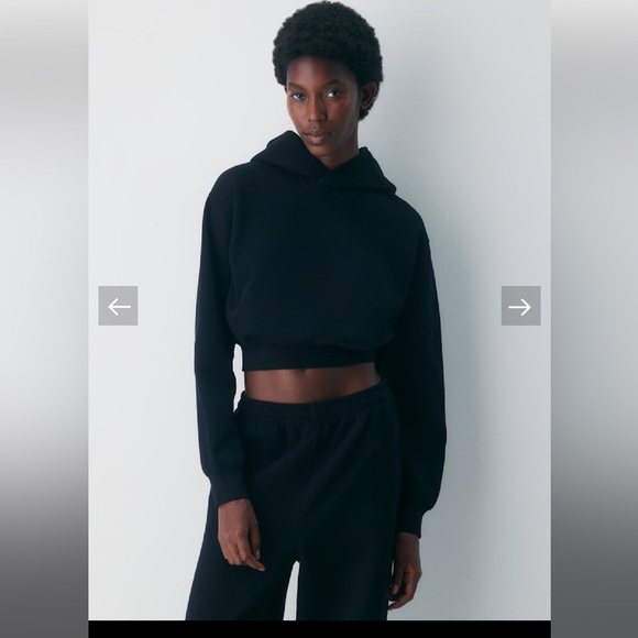 Zara Sweaters - Zara Black Cropped Sweater with Hoodie